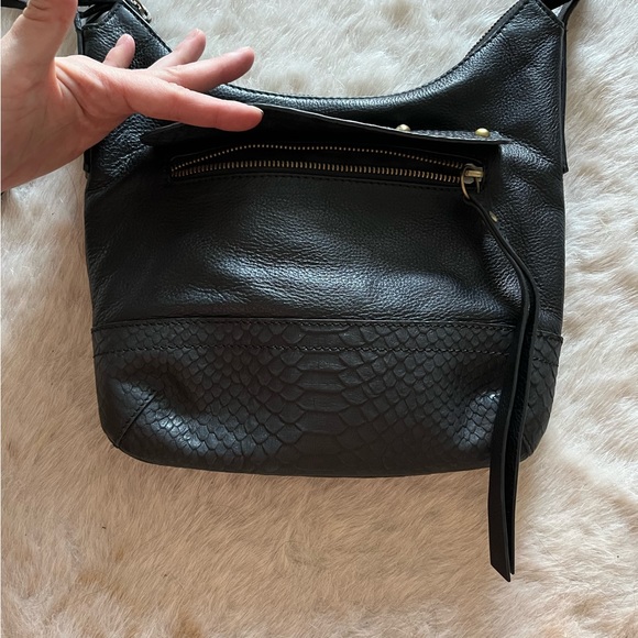 Isabella Fiore Black Leather Crossbody Bag with Gold Stud Detailing - Picture 6 of 16